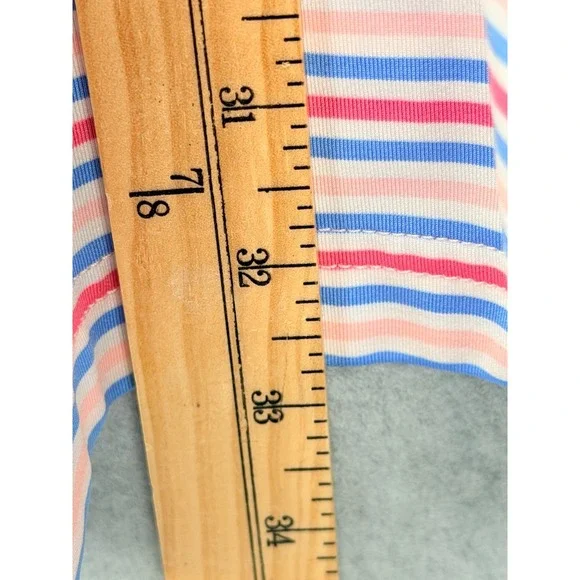 Vineyard Vines Polo Shirt XL Pink Blue Stripe Short Sleeve Mens - Picture 11 of 11